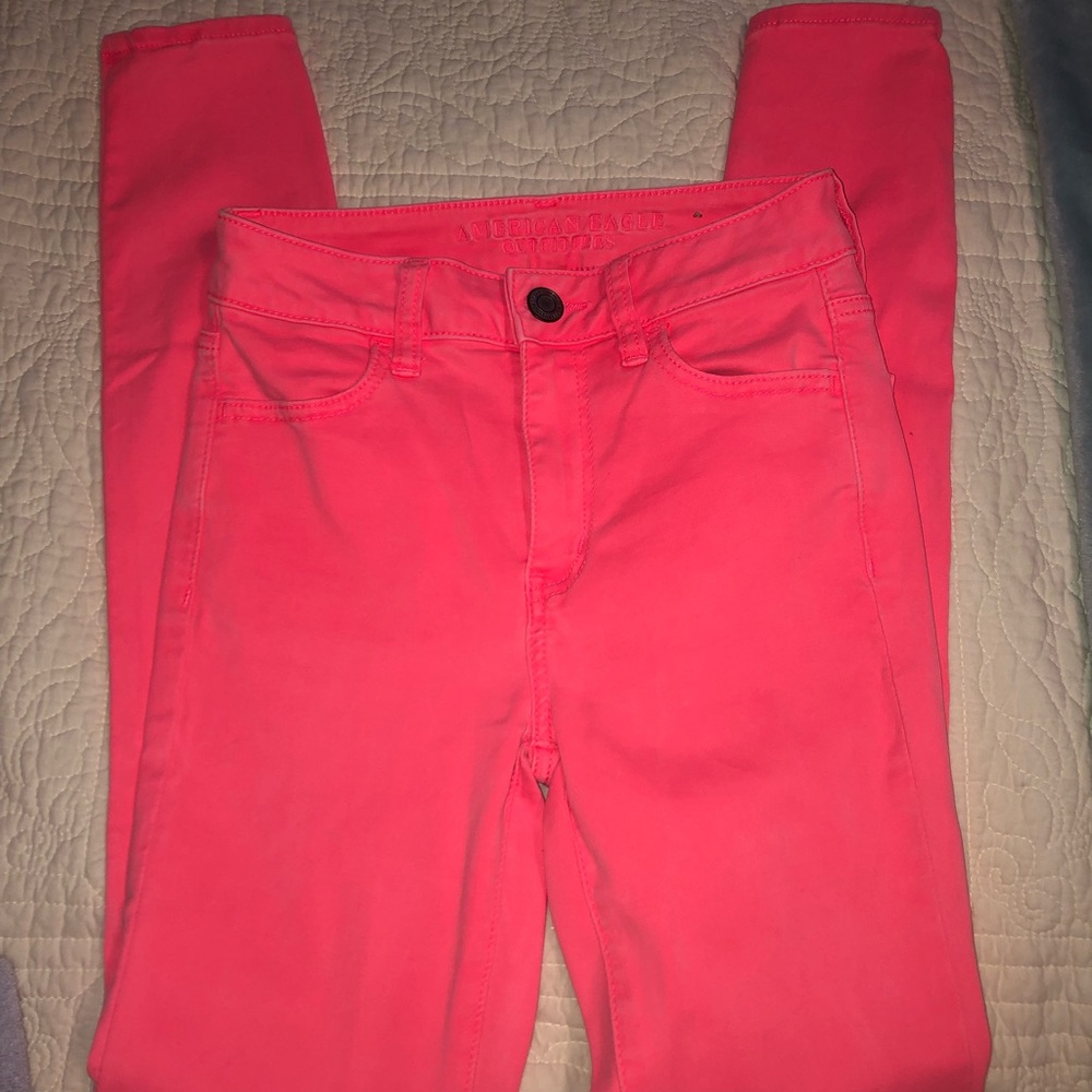 High-Waisted Pink American Eagle Jeans